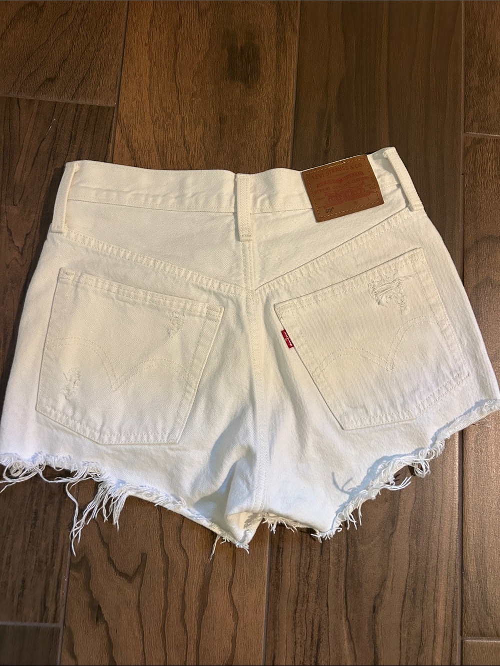 Levi's 501 White Denim Jean Shorts
